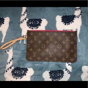 LV Pochette Pink interior Wristlet Authentic